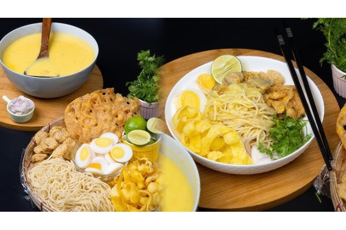 Ohn no khao swè အုန်းနို့ခေါက်ဆွဲချက်နည်း Ohn no khao swè အုန်းနို့ခေါက်ဆွဲချက်နည်း