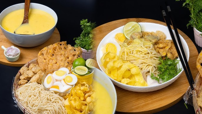 Ohn no khao swè အုန်းနို့ခေါက်ဆွဲချက်နည်း